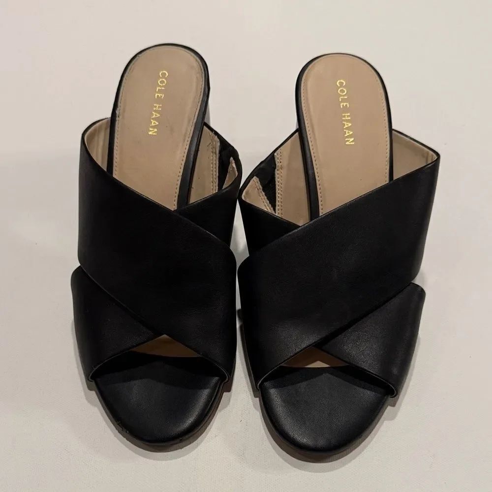 Cole Haan Women's Black Leather Mules